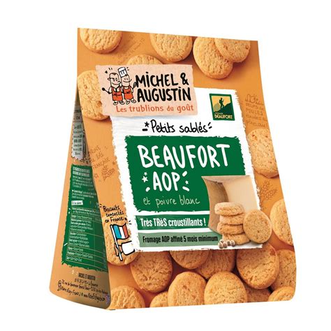 MICHEL ET AUGUSTIN Biscuits apéritifs crackers au Beaufort AOP 100g pas