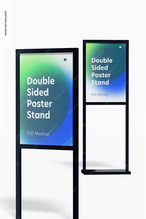 Premium Psd Double Sided Poster Stands Mockup Leaned