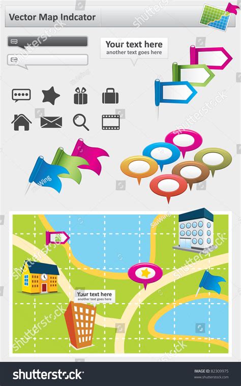 Vector Map Location Icons - 82309975 : Shutterstock