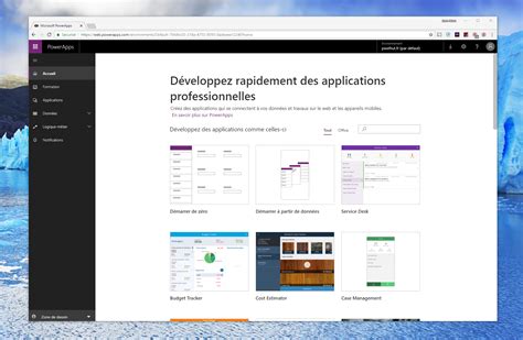 Powerapps créez une application à partir de vos données