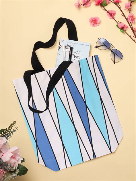 Buy Doodle Cotton Indigo Stems Tote Bag Handbags For Unisex 21899408