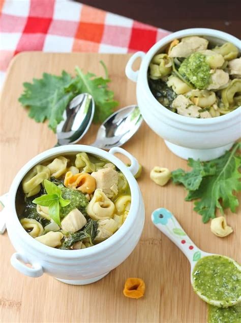 Chicken Tortellini Soup With Kale And Pesto Rachel Cooks®