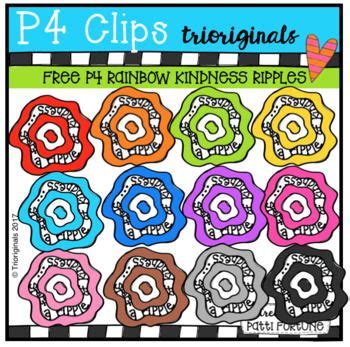 FREE P4 RAINBOW Kindness Ripple P4 Clips Trioriginals Clip Art Clip