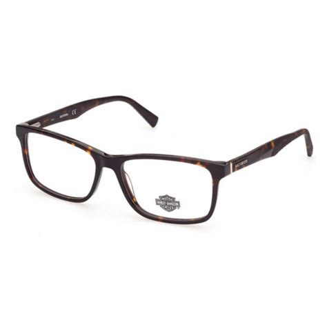 Harley Davidson Mens Tortoise Rectangular Eyeglass Frames Hd082305258