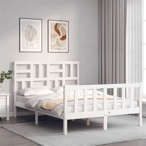 Marlow Home Co Bed Frame With Headboard White H X W X