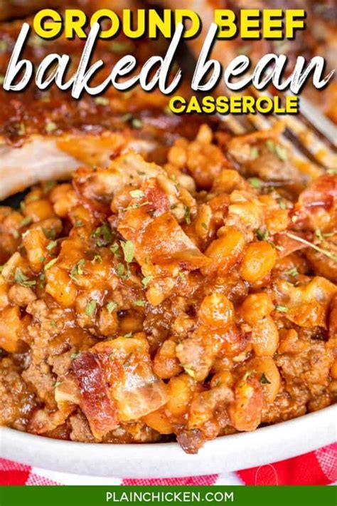 Ground Beef Baked Bean Casserole Plain Chicken