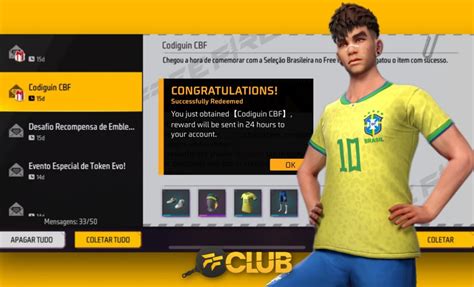 Codiguin Ff Infinito C Digo Free Fire Da Cbf Resgate No Rewards