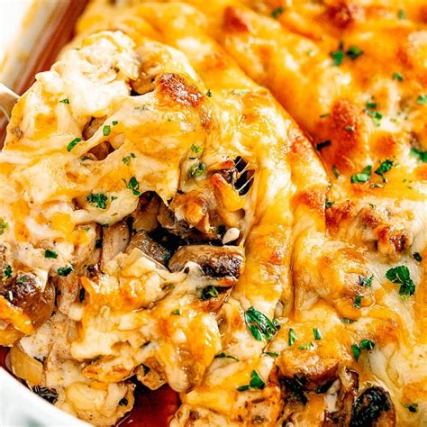 Garlic Mushrooms Chicken Casserole With Parmesan Keto Chicken