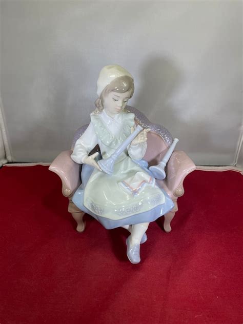 Vintage Lladro Daisa Spain Girl Candlesticks Preparing For The Etsy