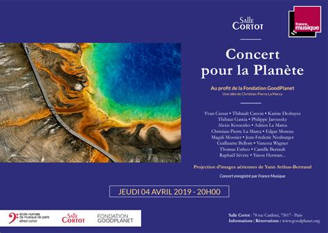 Le Concert Pour La Plan Te Par La Fondation Goodplanet Montier Photo