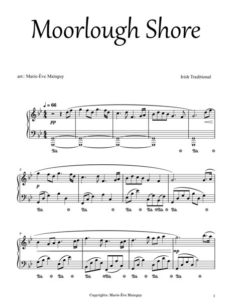 Moorlough Shore Arr Marie Ve Mainguy By Traditional Sheet Music For