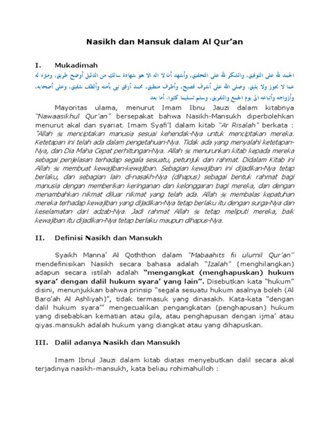 Nasikh Dan Mansukh Dalam Al Quran Pdf Pdf