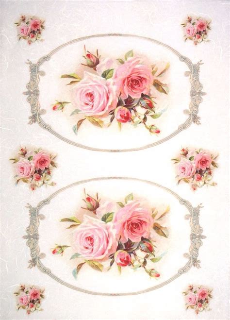 Rice Paper For Decoupage Decopatch Scrapbook Craft Sheet Vintage Rose In Frame M In Crafts