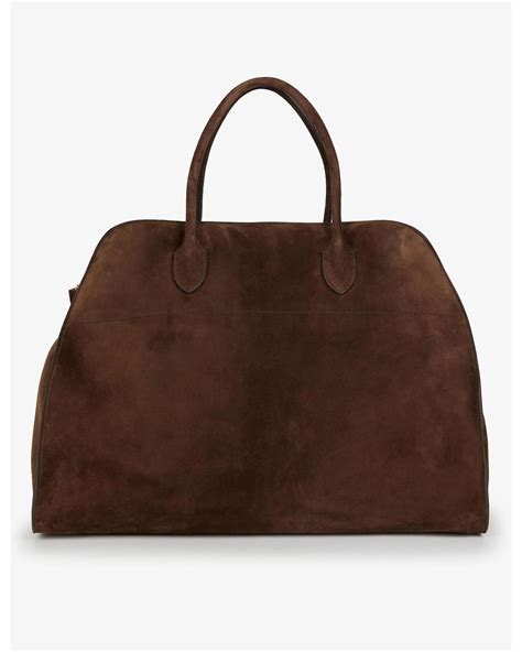 The Row Margaux 17 Suede Tote Bag In Brown Lyst