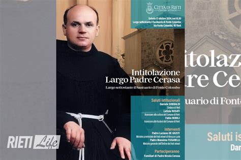 Sabato 12 Ottobre Intitolazione Di Largo Padre Nicola Cerasa Al