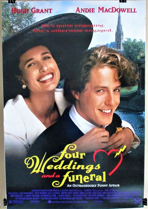 FOUR WEDDINGS and a FUNERAL, 1994 Original Rolled 27 X 40 Vintage Movie ...