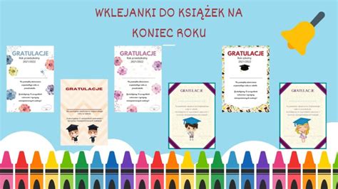 Wklejanki do książek na koniec roku Kwiecien Academy