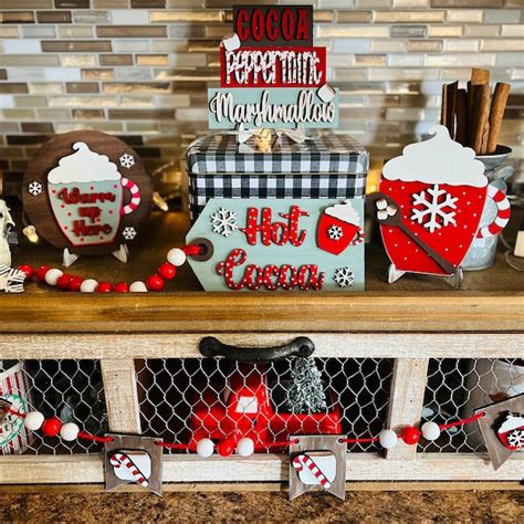 Hot Cocoa Tiered Tray Decor Etsy