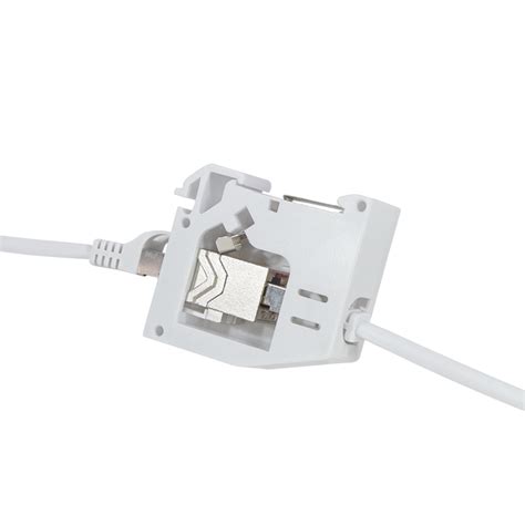 Din Rail Adapter With Cat6a In Line Coupler Shielded 2x Rj45 Socket