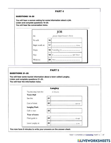 Ket Practice Test 1 Online Exercise For Live Worksheets