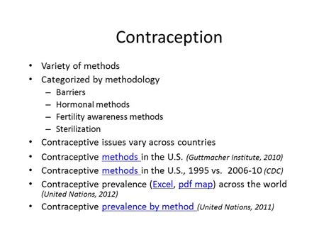 Contraception Fall 2015 Potpourri Contraception Variety Of Methods