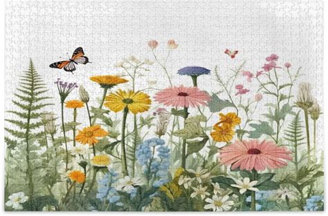 Wildflowers Butterfly 500 Piece Large Jigsaw Puzzle For Adults Game