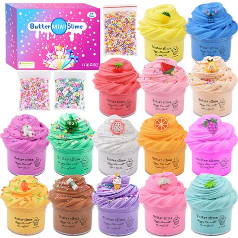 Buy Fluffy Butter Slime Kit 15 Pack, Soft and Non-Sticky, Include ...