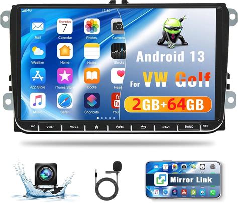 CAMECHO 2G 64G Android 13 Car Stereo For VW Golf Polo Jatta Touran