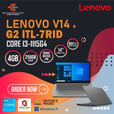 Jual Lenovo V14 G2 Itl 7rid I3 1115g4 4gb 256ssd Mx350 2gb 14 Fhd W11