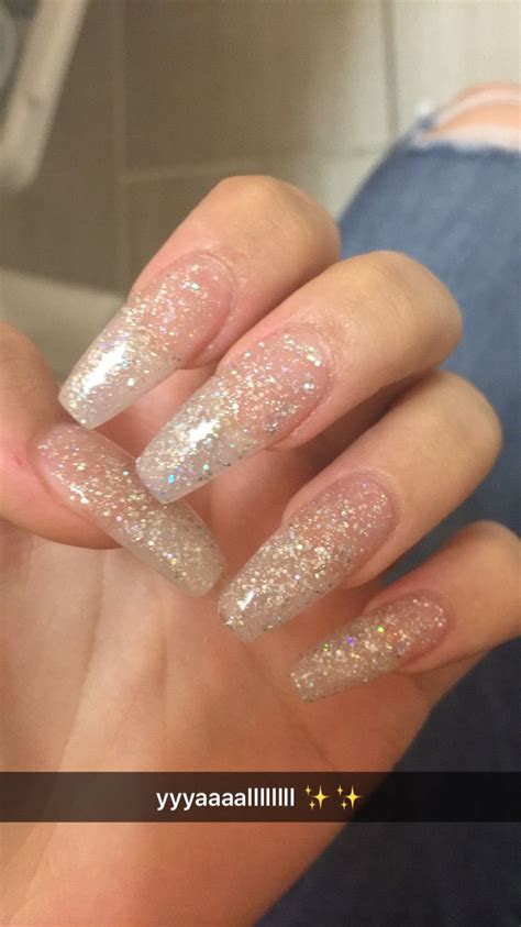 Clear Glitter Acrylic Nails