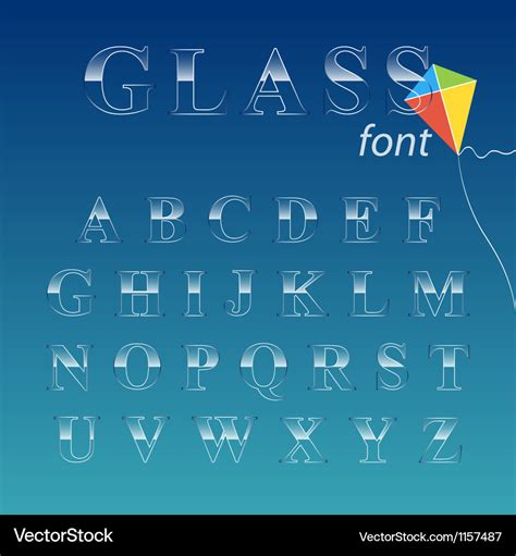 Glass Font Royalty Free Vector Image Vectorstock