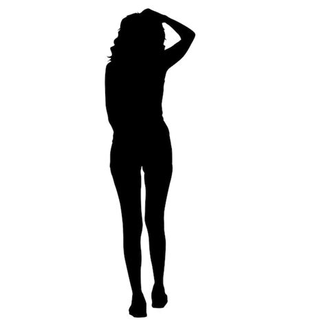 Premium Vector Black Silhouettes Woman With Arm Raised On A White