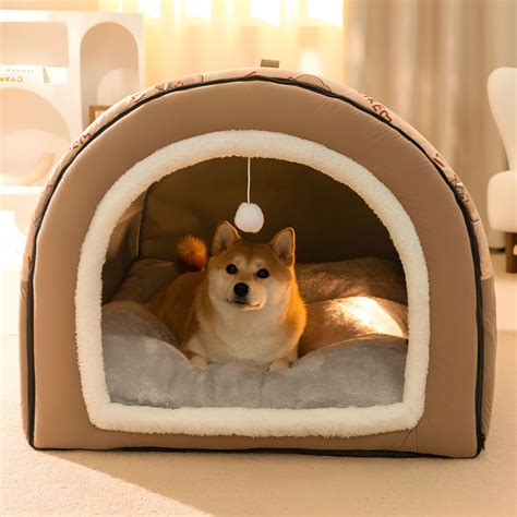 Casa para perros lavable y removible de material de poliéster para