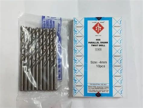 Twisted HSS Parallel Shank Twist Drill For Cutting Size 4 Mm At Rs