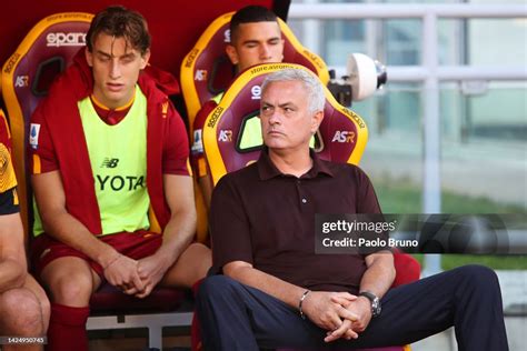 Jose Mourinho Head Coach Of As Roma Looks On Prior To The Serie A