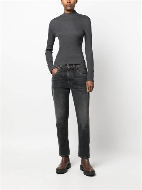 Brunello Cucinelli Roll Neck Ribbed Jersey Top Farfetch