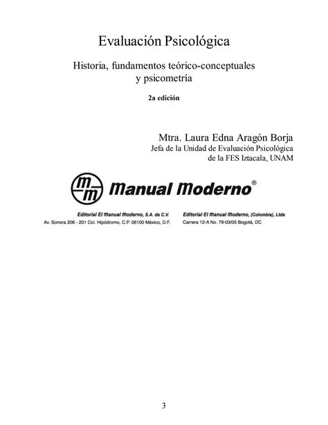 Solution Libro Evaluaci N Psicol Gica Historia Fundamentos Te Rico