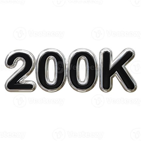 200k Text Effect 3d Rendering Illustration Element 29952461 Png