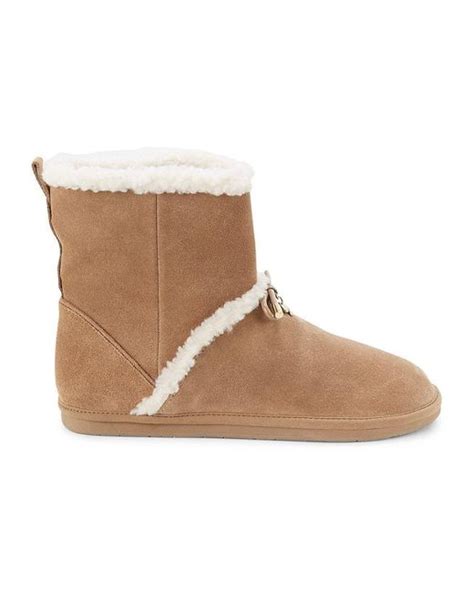 Kate Spade Marie Faux Shearling Suede Boots In Natural Lyst