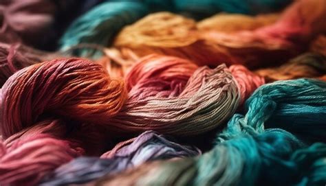 Premium AI Image | Vibrant colors of wool spools woven into creative ...