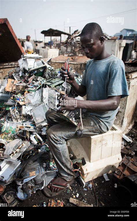 Electronic Waste In Agbogbloshie Dump Accra Ghana Stock Photo Alamy