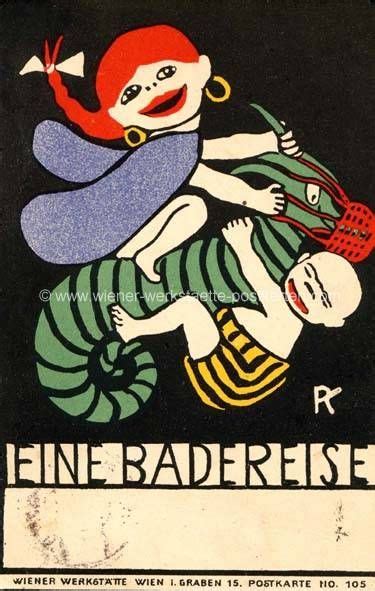 Rudolf Kalvach Wiener Werkstätte Postcarte 1913 Wiener werkstätte