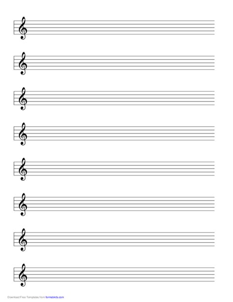 Staff Treble Clef Music Paper Free Download