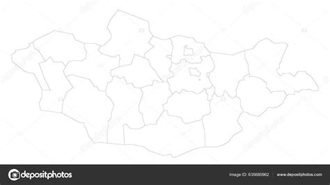 Mongolia Political Map Administrative Divisions Provinces Khot