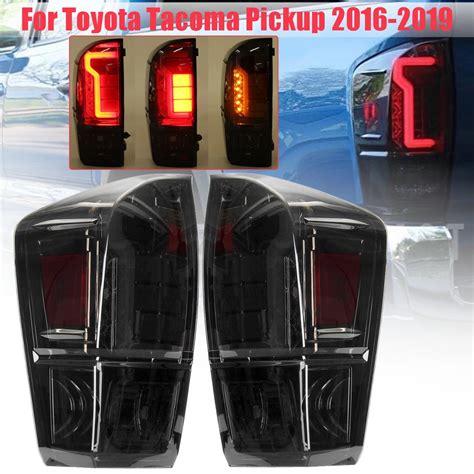 Pair Led Rear Tail Light Brake Lamp Smoke Black Tail Light Lamp For