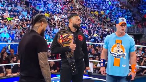 John Cena Returns To Smackdown Jimmy Uso Compares Roman Reigns