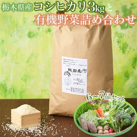 【楽天市場】【ふるさと納税】【限定20セット】農薬不使用栃木県産コシヒカリ令和6年産白米3kgと有機野菜6～7品セット 詰め合わせ やさい