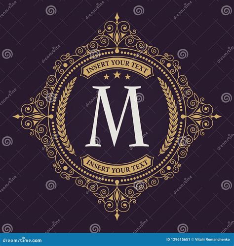 Flourishes Calligraphic Monogram Emblem Template Elegant Emblem Logo For Restaurants Hotels