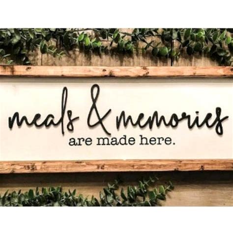 Kitchen Sign Meals Memories Are Made Here Wood Sign Etsy