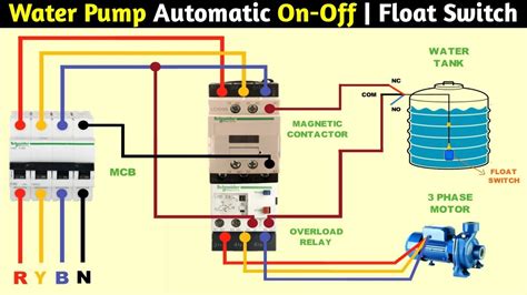 Float Switch Wiring Contactor Connection Water Tank Level Controller Youtube